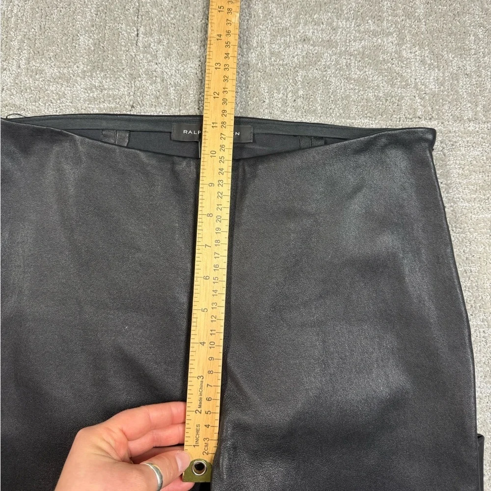 Ralph Lauren Black Label Women's Black Lamb Leather Pants W/Side Zipper Sz 10 - Picture 6 of 8